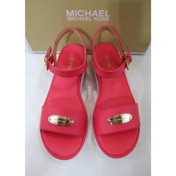 Women's Shoes Michael Kors Darcy Platform Sandal Geranium Pink Size 7.5 - Picture 4 of 6